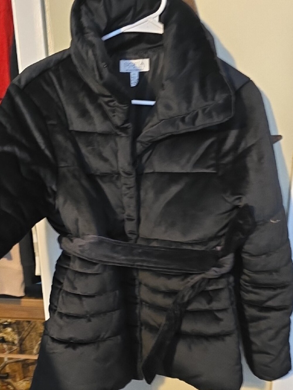 sofia by sofia vergara Black Belted Puffer Coat Brand New Oversized Xs